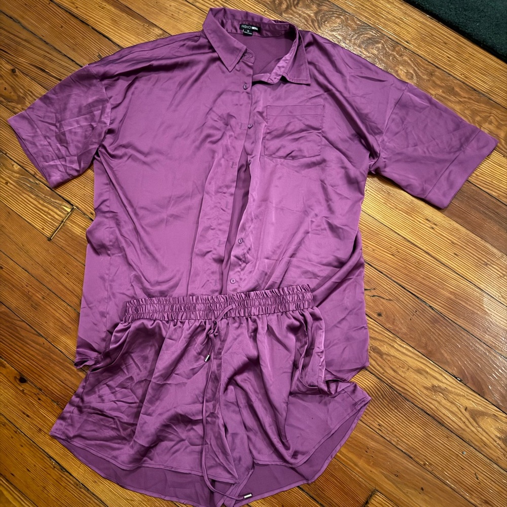 Fashion Nova Purple 2 Piece Shorts Set